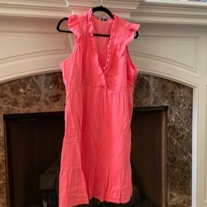 Vineyard Vines dress NWT.  Ruffle Neon pink. Size large. $30. Shipped priority.